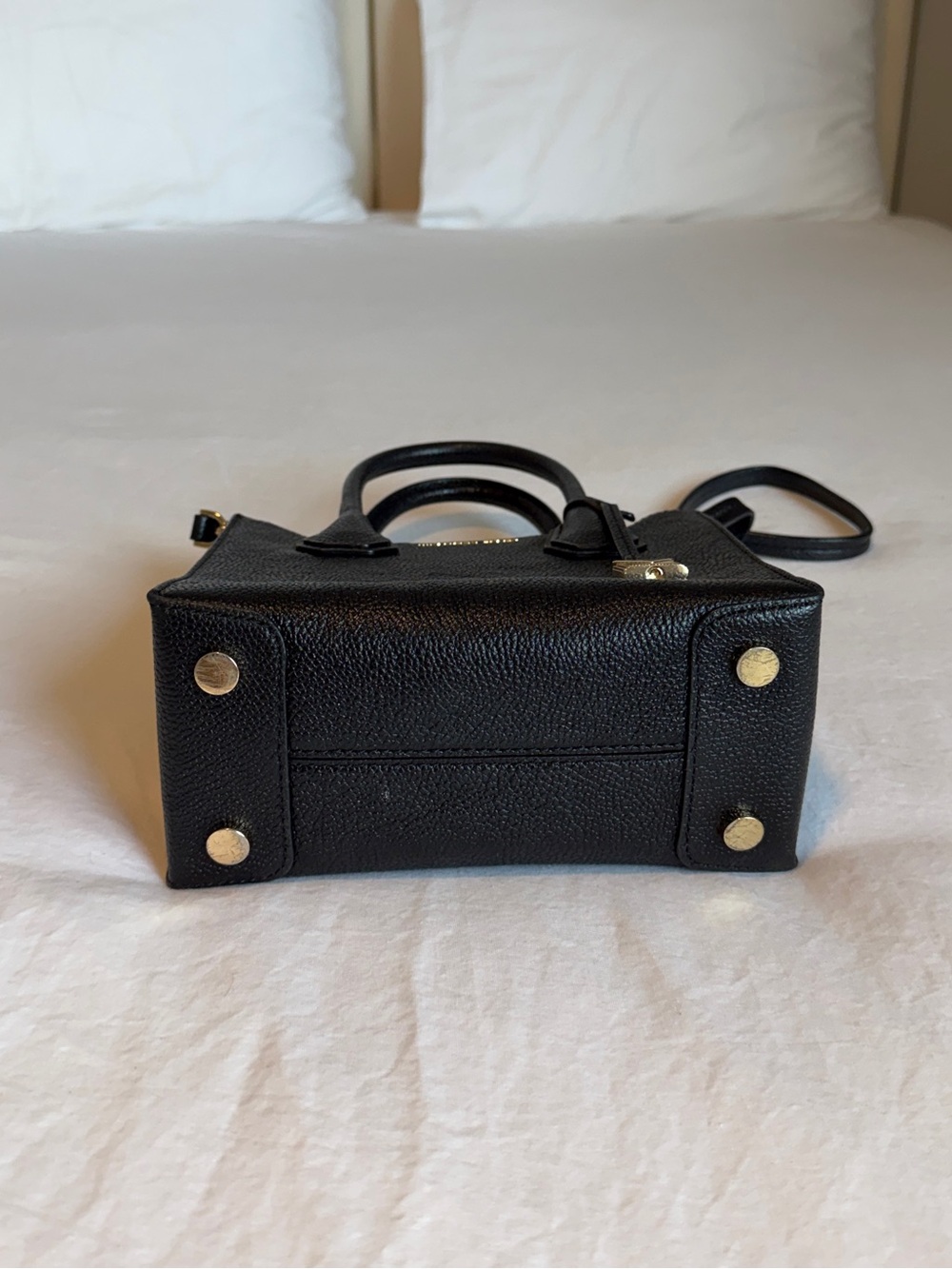 Michael Kors Black Pebbled Leather Satchel with Gold Hardware - Picture 8 of 10